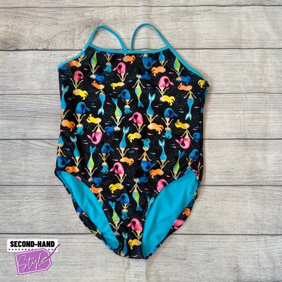 Wonder Nation Girls SzXL One-Piece Mermaid-Print Swimsuit - Picture 1 of 2